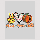 Hippie Autumn Vibes DTF Transfer - Peace Love Fall Pumpkin Design